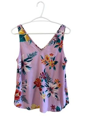 4/$20➡️ Old Navy Lilac Multicolor Floral V-Neck Tank Top – Size XS EUC